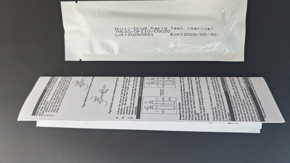 3-Panel Multi-Drug Saliva Rapid Test – THC / OPI / Cocaine